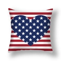 Independence Day pillowcase with American flag stripes and heart-shaped star pattern - 45x45cm (Single Cover) / Striped Background Central Flag Heart Style (23DM1-11)