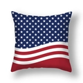 Square Independence Day pillow cover featuring patriotic stars and wavy stripes design - 45x45cm (Single Cover) / Wavy Dynamic Stars and Stripes Style (23DM1-12)