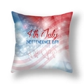 Independence Day pillow cover with red and blue stripes and 4th of July text design - 45x45cm (Single Cover) / Modern Geometric Independence Day Style (23DM1-13)