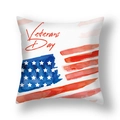 Independence Day pillow case with Veterans Day watercolor stripes and stars pattern - 45x45cm (Single Cover) / Watercolor Stars and Stripes Veterans Day Style (23DM1-15)
