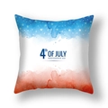Independence Day pillow case with red and blue stripes and 4th of July text - 45x45cm (Single Cover) / 4th of July Gradient Watercolor Style (23DM1-16)