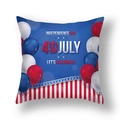 Independence Day pillow cover with July 4th balloons and red white blue stripes - 45x45cm (Single Cover) / Balloons and Stripes 4th of July Style (23DM1-18)