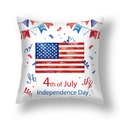 4th of July Independence Day cushion cover with festive flag and balloon patterns - 45x45cm (Single Cover) / Watercolor Bunting Independence Day Style (23DM1-22)
