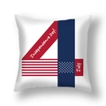 Independence Day throw pillow cover with red and white stripe number 4 and blue stars - 45x45cm (Single Cover) / Artistic Number 4 Independence Day Style (23DM1-23)