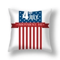 Independence Day pillow cover with red white and blue stars and stripes design - 45x45cm (Single Cover) / Large Central Star 4th July Style (23DM1-24)