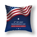 4th of July Independence Day pillow cover featuring American flag and stars design - 45x45cm (Single Cover) / Blue Base Red Stripes Independence Day Style (23DM1-25)