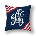 Independence Day pillow case featuring 4th of July navy blue stars and red stripes design - 45x45cm (Single Cover) / Dark Blue Full Stars and Stripes 4th of July Style (23DM1-26)