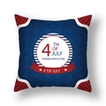 Independence Day pillow cover with blue star pattern and red striped corners design - 45x45cm (Single Cover) / Blue Base Round Label Independence Day Style (23DM1-27)