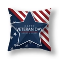 Veterans Day pillow cover featuring US flag stripes and blue star for home decor - 45x45cm (Single Cover) / Honor & Glory Veteran Day Style (23DM1-28)