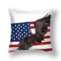 American flag pillow cover with watercolor bald eagle print for Fourth of July decor - 45x45cm (Single Cover) / Stars and Stripes Bald Eagle Style (23DM1-30)