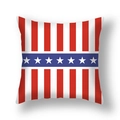 Square pillowcase featuring classic American flag stripes and stars design on soft fabric - 45x45cm (Single Cover) / Vertical Stripes Cross Star Region Style (23DM1-31)