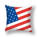 Square Independence Day pillow cover with American flag stars and stripes pattern - 45x45cm (Single Cover) / Stars and Stripes Color Block Style (23DM1-32)