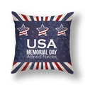 Square USA Memorial Day pillow cover with red and blue stars and stripes design - 45x45cm (Single Cover) / USA Memorial Day Vintage Star Style (23DM1-33)