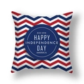 July 4th Independence Day throw pillow cover with red and blue chevron stripes - 45x45cm (Single Cover) / Chevron Center Happy Independence Day Style (23DM1-34)