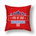 Independence Day red square pillowcase with blue stars and 4th of July lettering - 45x45cm (Single Cover) / Red Base Star Array 4th of July Style (23DM1-36)