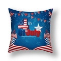 Square 4th of July Independence Day pillowcase with patriotic blue stars and stripes - 45x45cm (Single Cover) / Blue Base Flags Independence Day Style (23DM1-37)