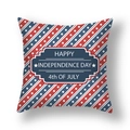 Independence Day pillow cover with red and blue stripes and 4th of July star pattern - 45x45cm (Single Cover) / Diagonal Stripes Happy Independence Day Style (23DM1-38)