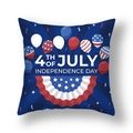 4th of July Independence Day throw pillow case with patriotic balloon and stripes - 45x45cm (Single Cover) / Balloon Stars Stripes 4th July Style (23DM1-39)