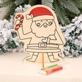 DIY Christmas wooden Santa Claus ornament kit with three colorful painting pens - Santa Claus
