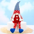 Nain de fête nationale américaine fait main avec de longues jambes et des motifs étoilés - Femelle (Tresses)