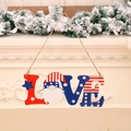 Decoración de pared LOVE en madera con gnomo para el Día de la Independencia EE.UU. - Estilo Love