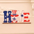 Patriotisches Home-Gnom Holzschild mit US-Flaggen-Motiv als Tischdekoration für USA-Tag - Sweet Home-Muster