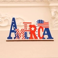 Patriotischer Holz-America-Schriftzug mit US-Flagge Sternen und Streifen Deko - America Stil