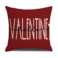 Dettaglio della federa rossa di San Valentino con testo bianco e scritta nera a mano - Stile Valentine Hello (23YM161-1)