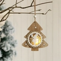 Houten kerstboomhanger met LED-verlichting en Kerstman voor feestelijke decoratie - Kerstman
