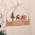 Appendiporta natalizio in legno con renna e slitta e scritta Merry Christmas bianca - Babbo Natale
