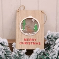 Targa per porta natalizia in legno con silhouette di alce e scritta rossa Merry Christmas - Stile Sfera