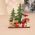 DIY wooden Christmas puzzle ornament with Santa, reindeer and XMAS letter base - Santa Claus