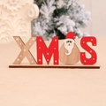 Decorazione da tavolo XMAS in legno con Babbo Natale e base stabile in rosso e naturale - Babbo Natale (Lao Ren)