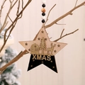 Stella decorativa natalizia in legno nero e oro con renna e scritta XMAS per albero - Cinque Stelle