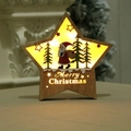 LED Holzstern-Deko mit Weihnachtsmann-Silhouette und Merry Christmas Schriftzug - Weihnachtsmann