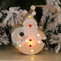 Leuchtender Weihnachtsmann-Anhänger aus Holz mit Sternen-Ausschnitt und warmem LED-Licht - Weihnachtsmann