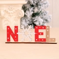Decorazione natalizia in legno lettere NOEL con fiocco di neve e finitura rossa - Fiocco di neve