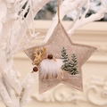 Stella di Natale in feltro con motivo di renna e dettagli decorativi in finta pelliccia - Stella Grigia