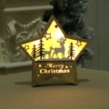 Leuchtender Weihnachtsstern aus Holz mit Rentier-Ausschnitt für festliche Dekoration - Elch