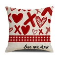 Détail de la housse de coussin Saint Valentin avec motif coeur et texte love - Style Crème love you more (YMV20-3)