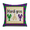 Vierkante Mardi Gras kussensloop met kleurrijke kreeftprint en ruitpatroon versiering - Kreeft Harlekijn Stijl (YMH1-2)