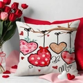 Housse de coussin Saint-Valentin avec motifs cœurs et lettrage artistique Be Mine - 45x45cm(Housse Uniquement) / Style Pendentifs Cœur (YMV12-1)