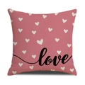 Pink heart-patterned square throw pillow with black love script calligraphy on white background - Ymv9-6 / 45*45cm (Cover Only)
