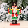 Figurine classique de soldat casse-noisette en bois avec uniforme rouge pour Noël - Style Bougie