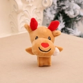 Christmas reindeer plush snap bracelet with festive red antlers and cute embroidery - Reindeer