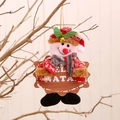 Christmas snowman tree pendant with plaid hat and Feliz Natal wooden sign decoration - Snowman