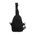 Minimalist black leopard print crossbody chest bag with adjustable shoulder strap - Black