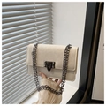 Chic cream-white chain crossbody bag with metallic clasp and rivet details for women - Off White