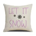 Minimalistischer Kissenbezug mit lila Let It Snow Aufdruck und schwarzen Schneeflocken - Let It Snow Lila Stil (23YM142-16)