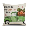 Easter carrot patch truck pillow cover in rustic linen style for home decor - 45cmx45cm / Vintage Carrot Truck Style (YME2-4)